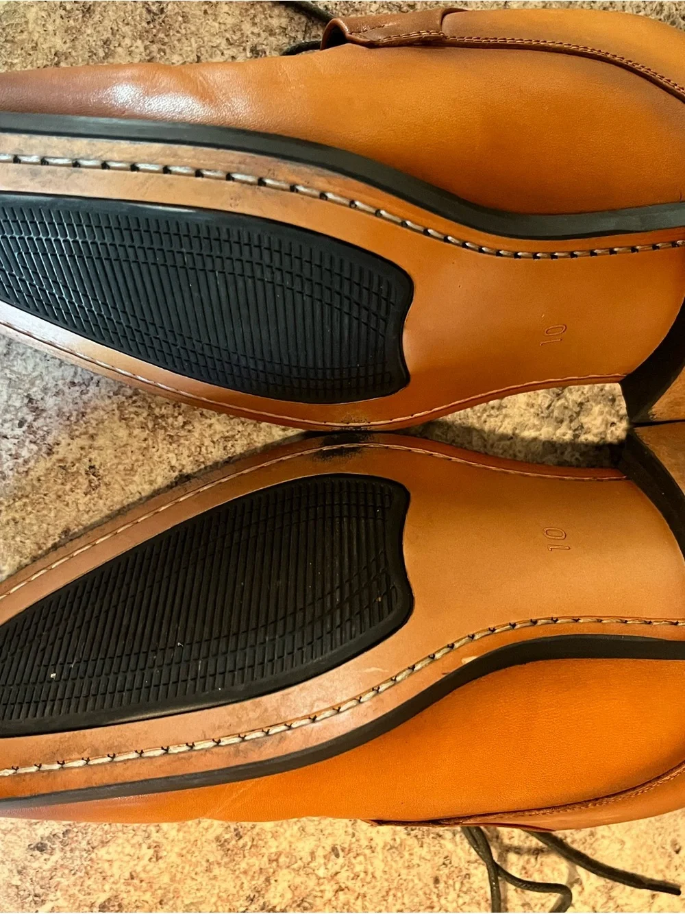 Gifennse Men's Tan Leather Dress Shoes - Lace-Up Oxfords